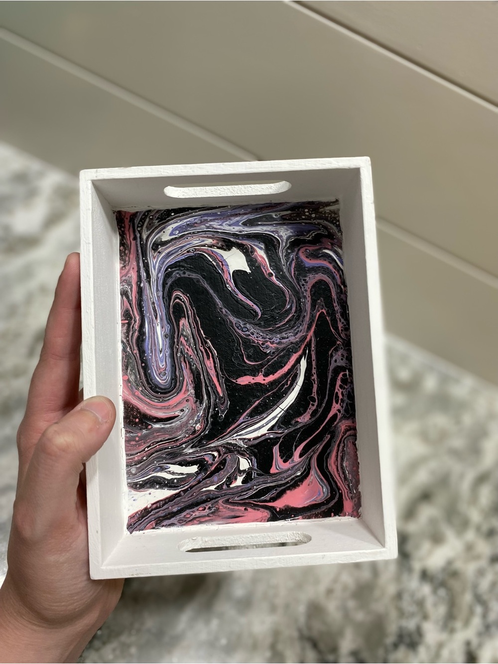 Abstract Swirl Pink Tray - Picture 2 of 10